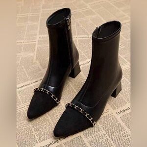 Women's Pointed Toe Boots Thin And High-heeled, Trendy Ankle Boots
